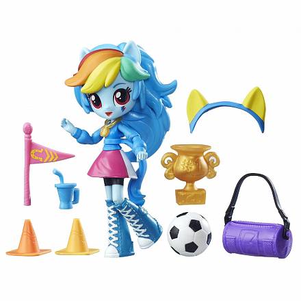 Игровой набор с мини-куклой Рейнбоу Дэш из серии My Little Pony Equestria Girls, 12 см., шарнирная 